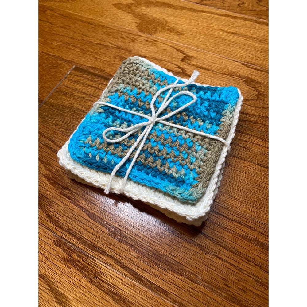Set of 4 Handmade Crochet Face Cloths